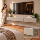 Ver mais imagens de Rack Suspenso 1,80m para TV até 75 Polegadas com 3 Portas Basculantes Owffwhite Yescasa
