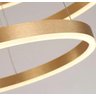Pendente 6 Anéis Dourado Fosco Escovado 120cm Led 180w 3200k Bivolt Cabo de 370cm Paris Luz - 3