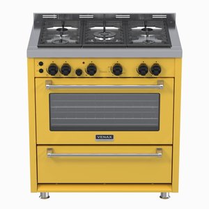 Fogao 5 Bocas Venax Temis Amarelo Gas GLP 127 V
