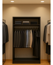 Ver imagem 2 de Closet Nicho Estante Expositor para Roupas Aberto Cabide Mdf:preto