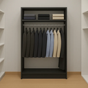 Ver imagem 3 de Closet Nicho Estante Expositor para Roupas Aberto Cabide Mdf:preto