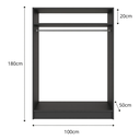 Ver imagem 6 de Closet Nicho Estante Expositor para Roupas Aberto Cabide Mdf:preto