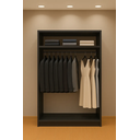 Ver imagem 1 de Closet Nicho Estante Expositor para Roupas Aberto Cabide Mdf:preto