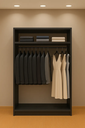 Ver imagem 1 de Closet Nicho Estante Expositor para Roupas Aberto Cabide Mdf:preto
