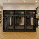 Ver imagem 4 de Closet Nicho Estante Expositor para Roupas Aberto Cabide Mdf:preto