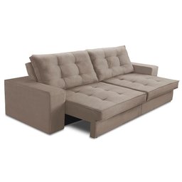 Sofá Retrátil e Reclinável 2 Lugares 1,50m com Molas Melissa Suede Cappuccino Rover & Beato - 4
