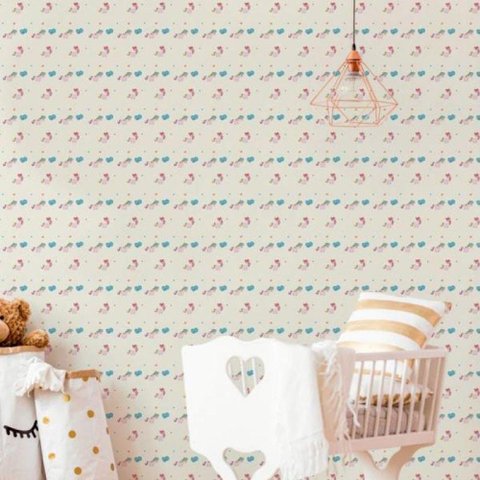 Papel de Parede Kids Unicórnios Coloridos