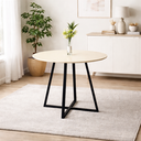 Ver imagem 4 de Mesa de Jantar Redonda Lais 110cm Off White com Pés em Ferro Preto
