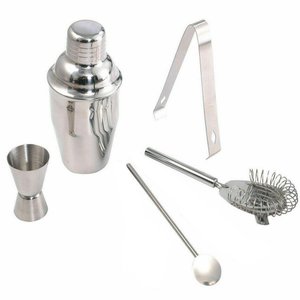 Kit Bar Coqueteleira Caipirinha Aço Inox 550ml 5 Peças