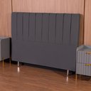 Ver imagem 3 de Cabeceira Cama Queen 158x110 Tecido Inteligente Cinza Keiko