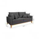 Ver imagem 6 de Kit Sofá Beny + 2 Poltronas para Sala Confortável Linho Grafite