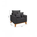 Ver imagem 7 de Kit Sofá Beny + 2 Poltronas para Sala Confortável Linho Grafite