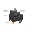 Ver imagem 5 de Kit Sofá Beny + 2 Poltronas para Sala Confortável Linho Grafite