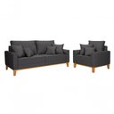 Ver imagem 2 de Kit Sofá Beny + 2 Poltronas para Sala Confortável Linho Grafite