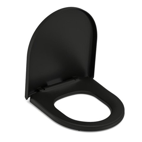Kit 3 Assentos Original Termofixo Soft Close Smart/Slim Celite Preto/Matte Black Roca
