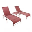 Ver imagem 1 de 2 Espreguiçadeiras Esteira e 1 Mesa de Centro Garden Vinho Dark