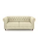 Ver imagem 7 de Conjunto de Sofá Sala de Estar Stanford Chesterfield 2 e 3 Lugares 180cm/260cm Pés Madeira Couro Off