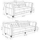 Ver imagem 4 de Conjunto de Sofá Sala de Estar Stanford Chesterfield 2 e 3 Lugares 180cm/260cm Pés Madeira Couro Off