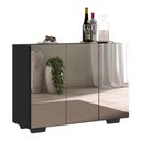 Ver imagem 3 de Aparador Buffet 3 Portas com Espelho e Pés Quadrados Vegas Multimóveis MP1014 Preto