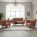 Ver imagem 2 de Kit Namoradeira + 2 Poltronas Decorativa Dália Bouclé Terracota