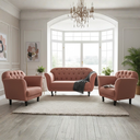 Ver imagem 1 de Kit Namoradeira + 2 Poltronas Decorativa Dália Bouclé Terracota
