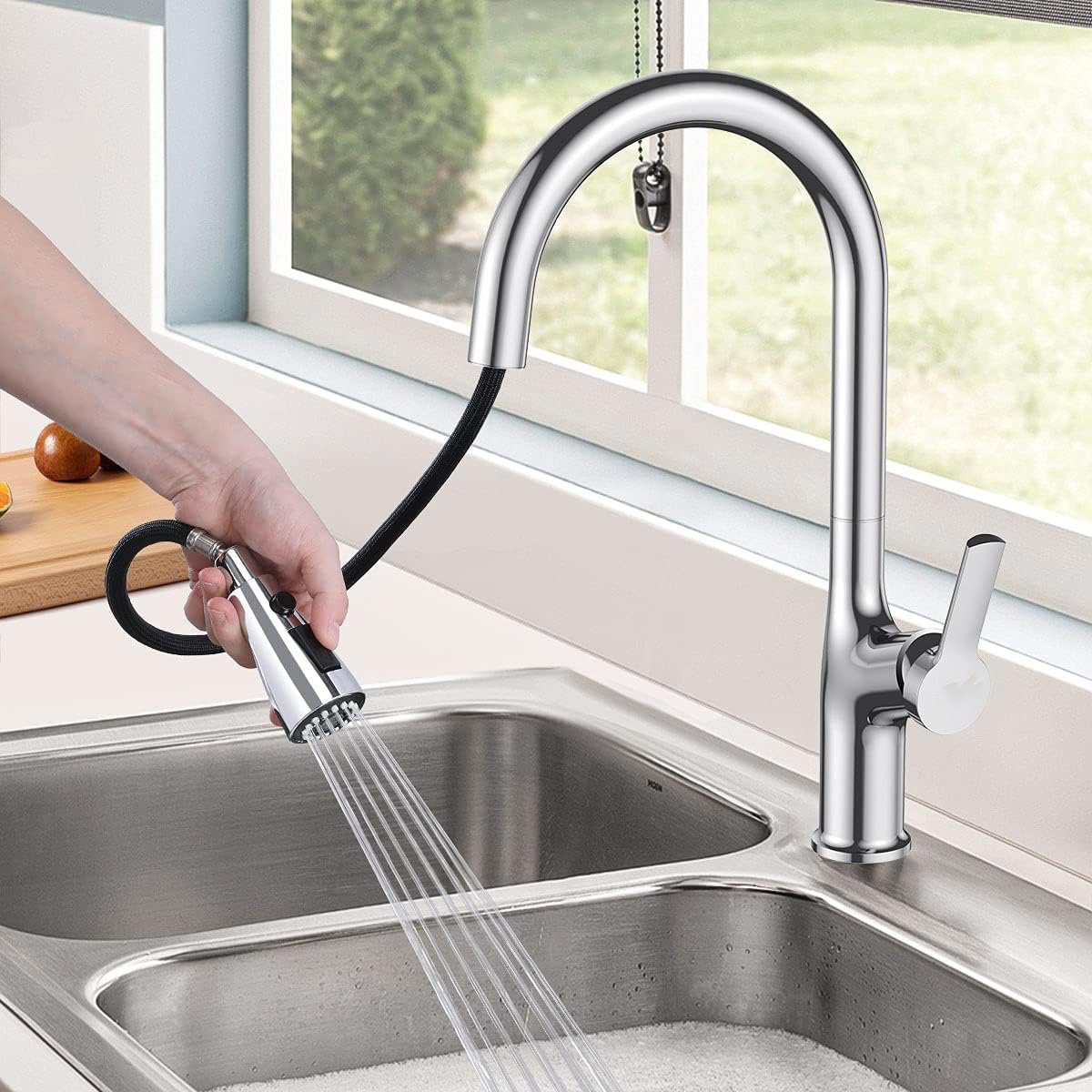 Torneira Goumert Extensivel Pia Cozinha Bancada Luxo Monocomando 3 Modos Agua Fria Quente Moderna So - 5