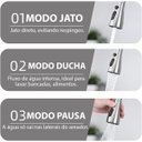 Ver imagem 3 de Torneira Goumert Extensivel Pia Cozinha Bancada Luxo Monocomando 3 Modos Agua Fria Quente Moderna So