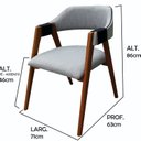 Ver imagem 5 de Cadeira Laura em Madeira Maciça de Eucalipto Verniz Imbuia Rust Linho Detalhes em Corda