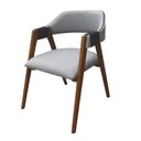 Ver imagem 2 de Cadeira Laura em Madeira Maciça de Eucalipto Verniz Imbuia Rust Linho Detalhes em Corda