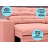 Sofá Pegasus 2,50M Assento Retrátil e Reclinável Velosuede Rose - Netsofás - 3
