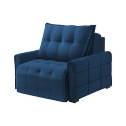 POLTRONA DO PAPAI RETRÁTIL E RECLINAVEL  DUBAI 1M VELUDO AZUL - FORTBELLO ESTOFADOS - 2