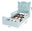 Ver imagem 5 de Cama Infantil Gatinho Montessori Branca com Proteção Lateral e Design Lúdico MDF:Menta