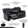 Conjunto Poltronas Sala de Cinema 2 e 3 Lugares Oscar com Massagem/Aquecimento PU Preto G31 - Laura  - 4