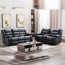 Ver imagem 1 de Conjunto Poltronas Sala de Cinema 2 e 3 Lugares Oscar com Massagem/Aquecimento PU Preto G31 - Laura