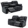Conjunto Poltronas Sala de Cinema 2 e 3 Lugares Oscar com Massagem/Aquecimento PU Preto G31 - Laura  - 2