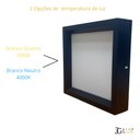 Ver imagem 2 de Painel Led Recuado de Sobrepor 24w Plafon Quadrado Bivolt - Preto - Branco Neutro 4000k - 110v/220v