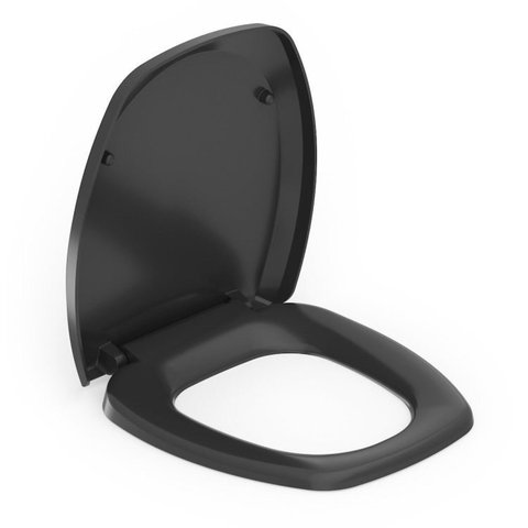 Kit 3 Assentos Sanitário com Softclose Thema Plus Incepa Preto/Brilhante Roca
