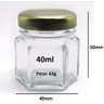 Pote de Vidro Para Conserva Sextavado 40ml Caixa c/ 45 Unidades BRADS SHOP Dourado - 3