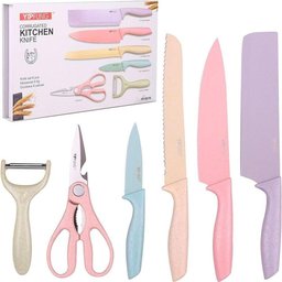 Conjunto Jogo de Facas Inox Profissional Colorido 6 Peças Chef - 3