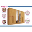 Ver imagem 4 de Guarda Roupa Casal 6 Portas (2 C/ Espelho) e 6 Gavetas Valencia Peroba/off White - Europa