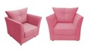 Ver imagem 1 de Kit 2 Poltronas Decorativa Isis Suede Rosa Pés Madeira Ms Decor