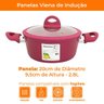 Panela Caçarola Antiaderente Cerâmica de Indução Viena Rosa Plus 20cm - Casambiente - 6