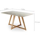 Ver imagem 2 de Mesa de Jantar Liana com Vidro Mmj-as As-natural/ Off White Laca 1,20m
