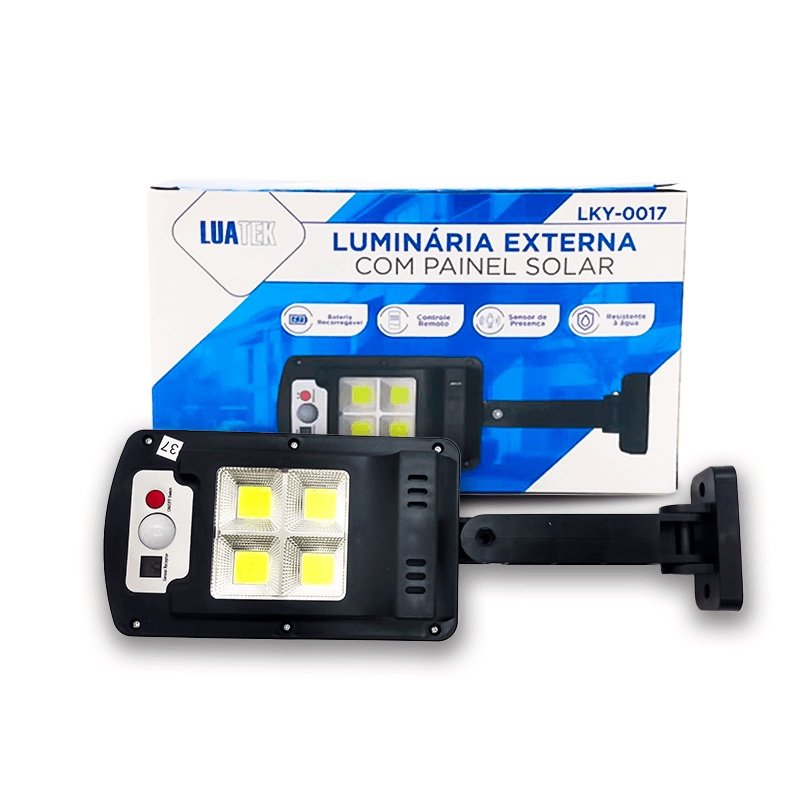 Luminária Carregamento Solar Led Sensor de Aproximação Econômica Externa - 3