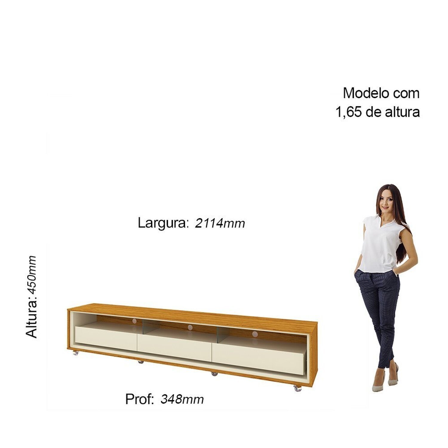 Rack para Tv até 85 Polegadas com Rodízios Requinte 211cm - 4