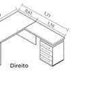 Ver imagem 3 de Conjunto de Mesa e Gaveteiro com Gavetas para Escritório Direito 4 Gavetas 137cm Marrom e Preto