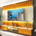 Ver imagem 1 de Estante para TV e Home Theater até 90 Polegadas 100% MDF com LED com Vidro Reflecta 227CMX251,5cm LED Soberano Marrom