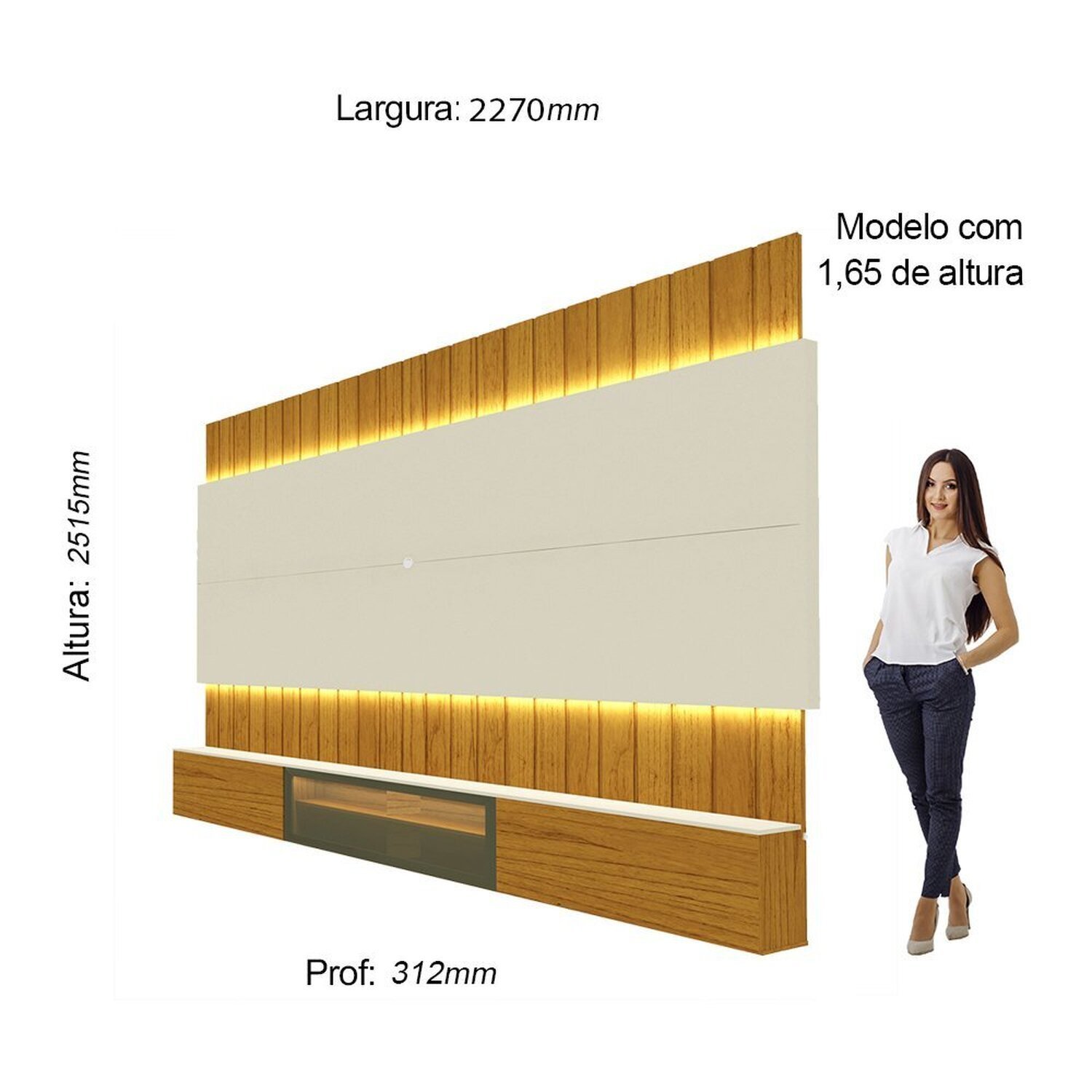 Estante Home para Tv até 85 Polegadas com Led 230cm Soberano Reflecta - 5