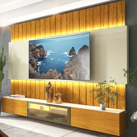 Estante Home para Tv até 90 Polegadas com Led 230cm Soberano Reflecta 100% MDF