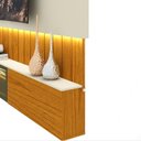 Ver mais imagens de Estante para TV e Home Theater até 90 Polegadas com Vidro Reflecta 100% MDF 227cmx251,5cm Led Soberano Marrom